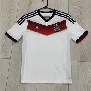 Adidas White Soccer Germany Jersey with Red and Black Details